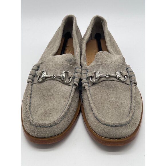Mens Size 9 G.H. Bass Weejuns Light Gray Suede Loafers With Silver Bit Detail main image 8